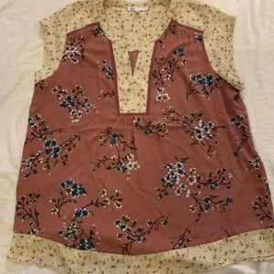 Floral v neck blouse